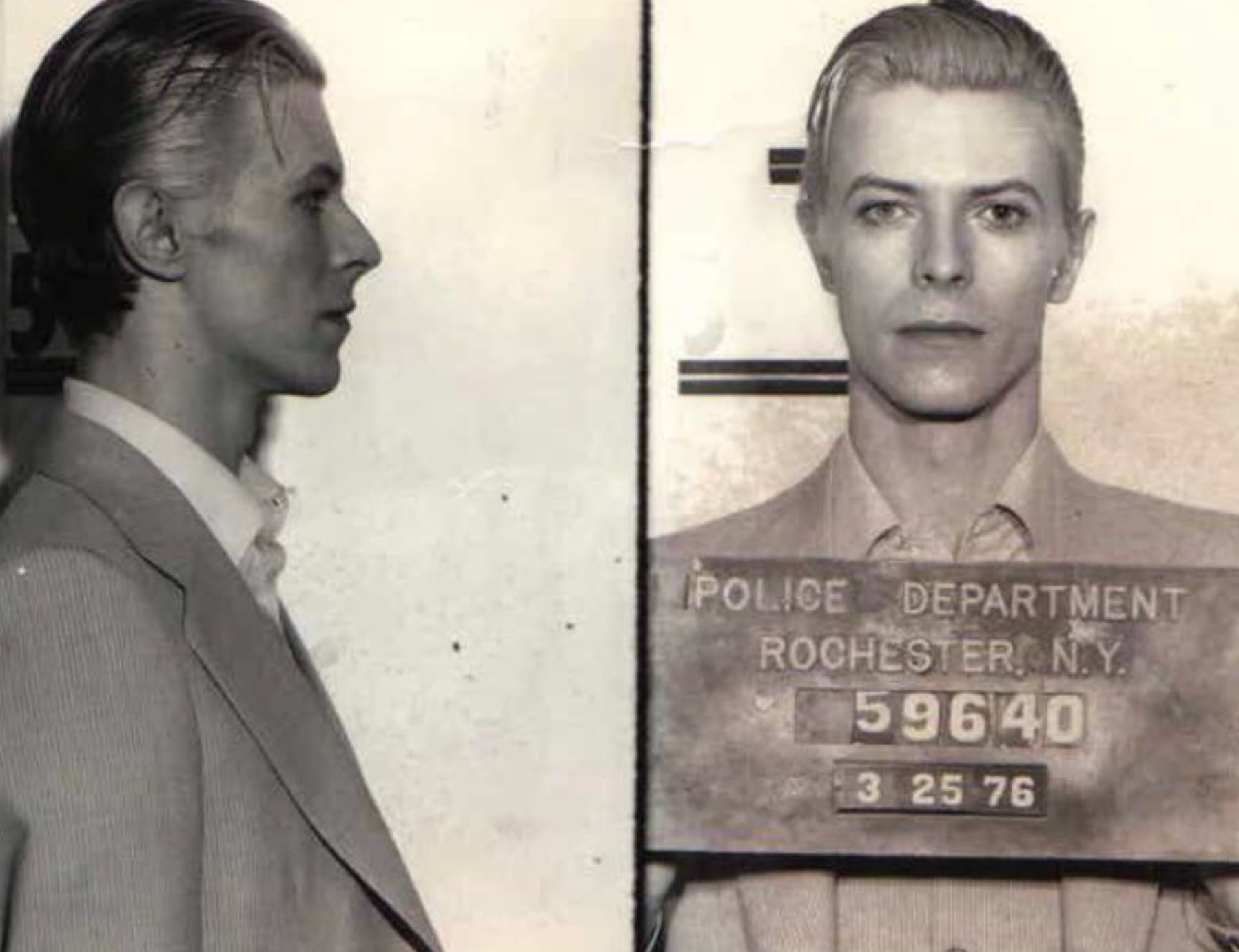 david bowie mugshot - Police Department Rochester, N.Y. 59640 325 76